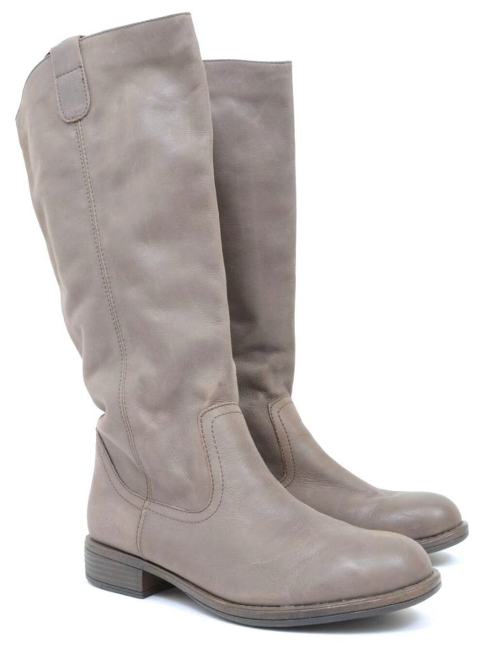 Y2K Mossimo Women's 11 Grey Leather Knee Tall Riding Boots Festival Minimalist